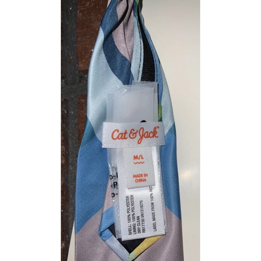 Cat & Jack Boys Plaid Necktie Multi Color Blue Pink Green Size M/L Adjustable